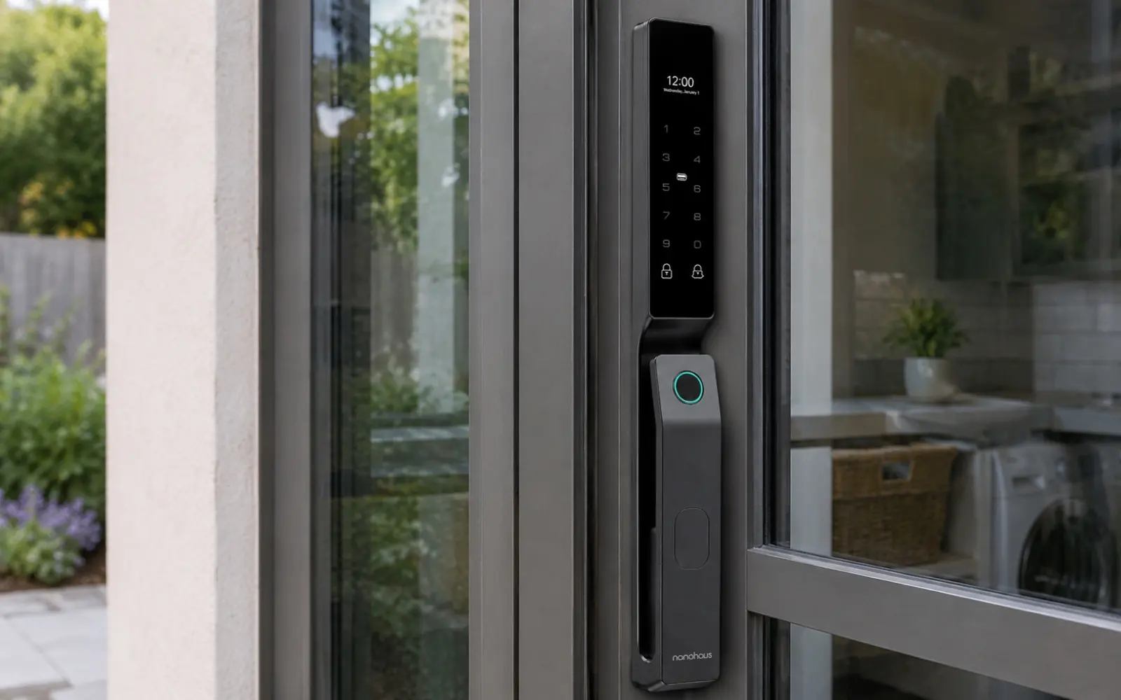 Nanolock S3 instalada en una puerta de aluminio