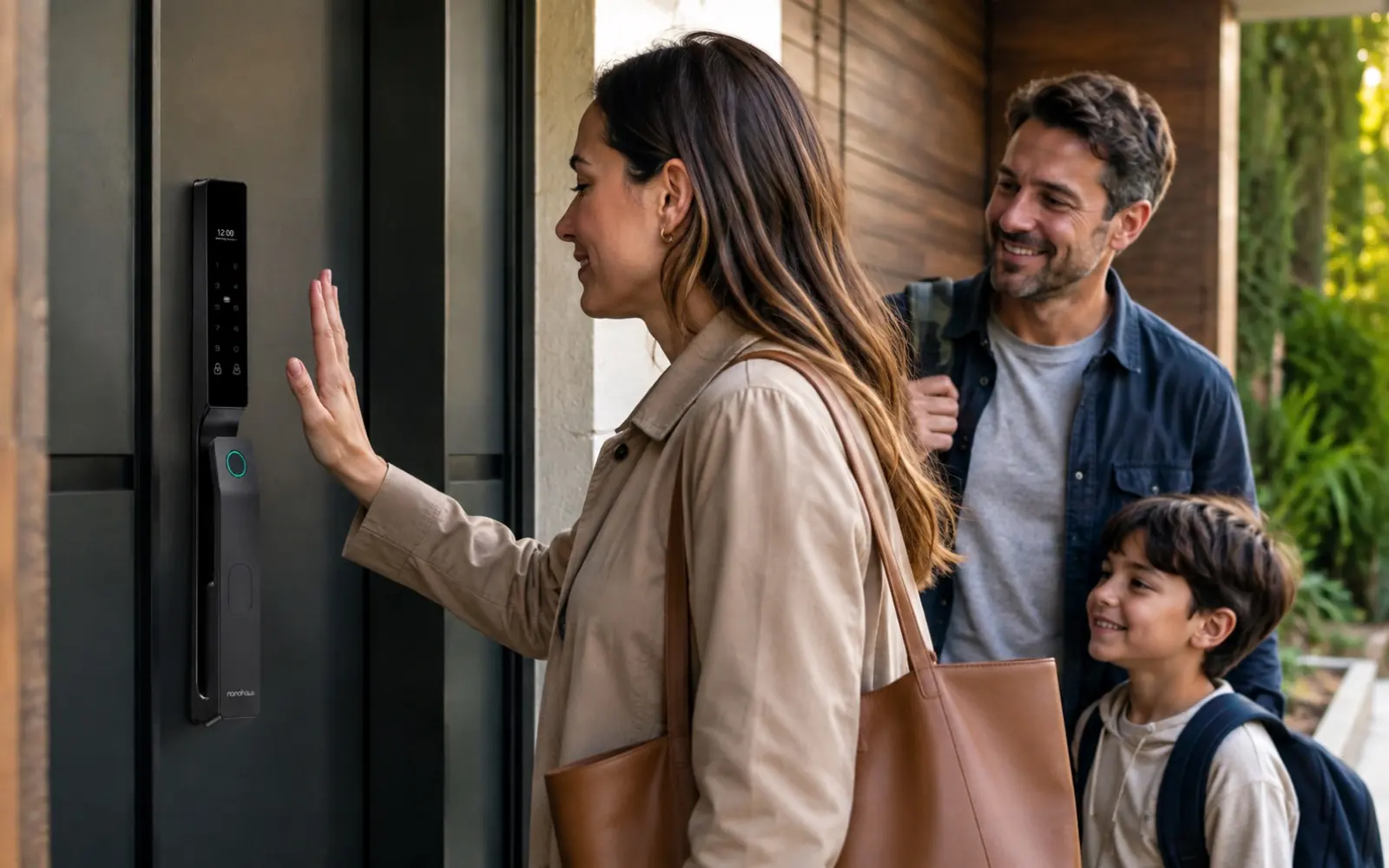 Abriendo la puerta con la palma de la mano